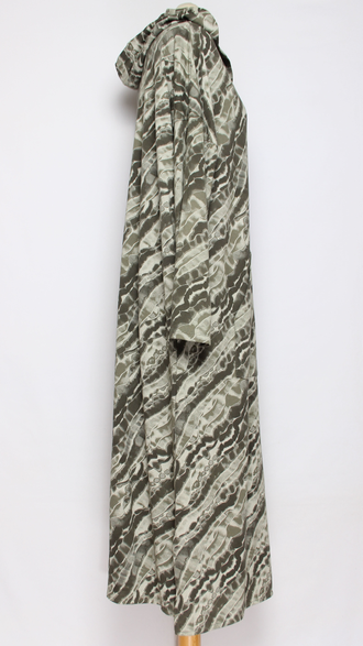 ПЛАТЬЕ БОХО ХЛОПОК ТРИКОТАЖНОЕ "Капюшон пятнашка" хаки до р.54