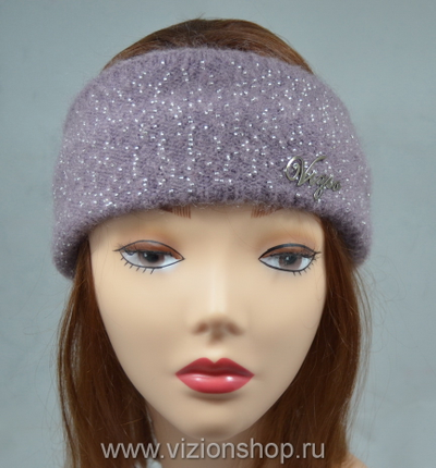 повязка на голову женская вязаная с бисером из коллекции повязок, беретов и шапок с бисером купить