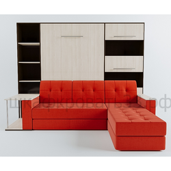 Шкаф-кровать с угловым диваном и столиком "Консул"  140х200