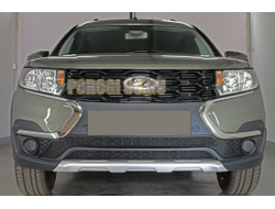 Защита радиатора Lada Largus 2021- / Largus Cross 2021- (2 части) black низ