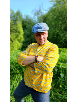 Русская рубашка "Сорочица" мужская желтая