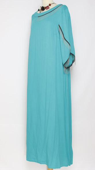 ПЛАТЬЕ ШЕЛКОВОЕ "ЦЕПОЧКИ "морская волна р.48-54