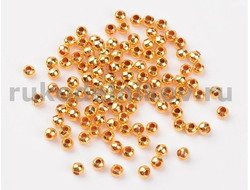 металлические бусины "Шарик", диаметр-3 мм, цвет-золото, 5 гр/уп
