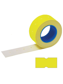 Этикет-лента 21х12 мм, прямоугольная, желтая, КОМПЛЕКТ 100 рулонов по 800 шт., STAFF, 128448