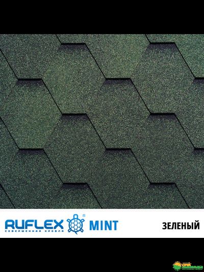 Гибкая черепица Ruflex Mint (Руфлекс Минт) цвет: Зеленый