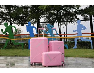 Комплект из 3х чемоданов Robez Полипропилен S,M,L розовый