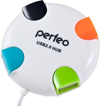 USB-концентратор Perfeo USB-HUB 4 Port (PF-VI-H020 White)