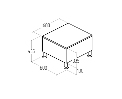 Столик Everprof Monro малый Экокожа Черный ЛДСП Серый