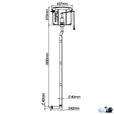 Бачок Nova Plastik NV 4082 для чаши Генуя, пластиковый навесной, смывной. Арматура рычажная, с цепочкой
