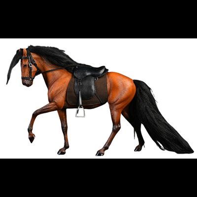 Конь с упряжью (каштановый, вишневый) - Коллекционная ФИГУРКА 1/12 scale Ili horse (JXK063B) - JXK