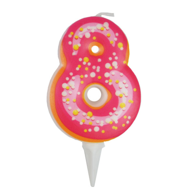 Свеча-цифра пончик 6 см.