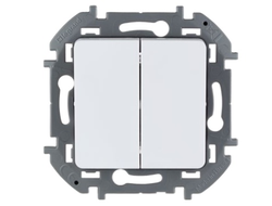 Legrand, Inspiria, Выключатель двухклавишный - белый