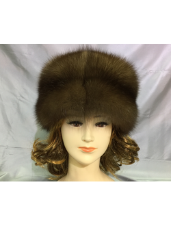 Шапка женская зимняя Боярка  комбинированный лилия натуральный мех норка соболь арт. Ц-0199