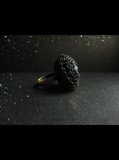 "Цветок Ворона". Комплект украшений (кольцо и брошь) в готическом стиле из коллекции "Рейвенсвуд"