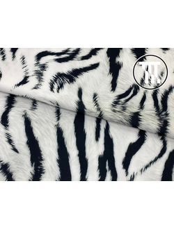 лоскут бифлекс глянец принт амурский тигр, цв. белый 115 см
