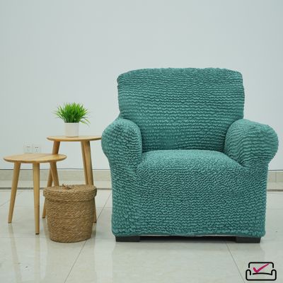 Чехол на кресло Микрофибра Малахит. Защита мягкой мебели от животных.