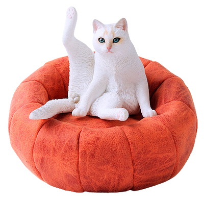 Котик на пуфике (белый) - Коллекционная ФИГУРКА 1/6 scale lazy cat 4.0 (JXK056D) - JXK