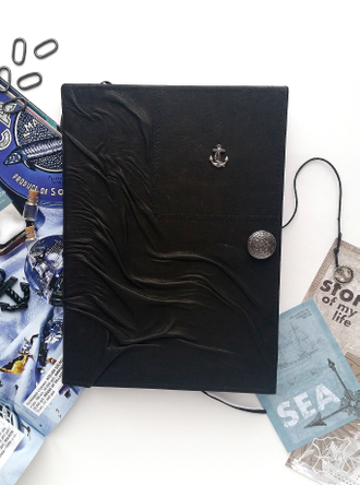 кожаный ежедневник, блокнот из кожи, мужской блокнот, блокнот ручной работы, морской ежедневник