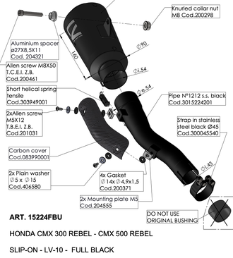 Глушитель LeoVince LV-10 Full Black 15224FBU