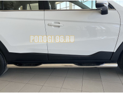 Пороги труба с проступью d76 для Москвич 3 2023-