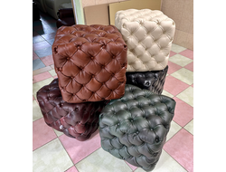 Пуфик Chesterfield. Натуральная кожа.