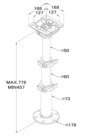 Стойка для столешницы с пневмоцилиндром