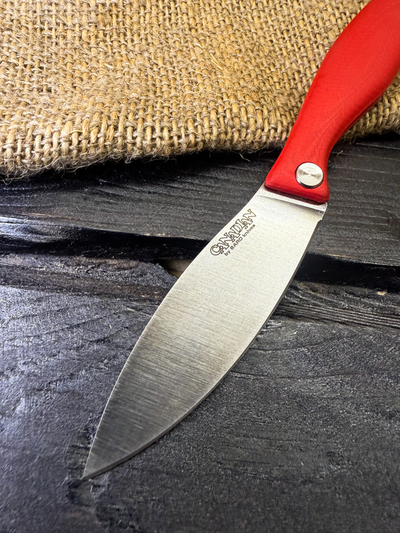 Фрикционный складной нож Канадец Малый сталь AUS10Со, рукоять G10 красный