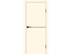 Дверь P-19 AL магнолия с черным молдингом