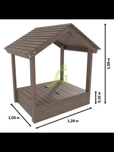 Детская деревянная песочница IgraGrad с крышкой и крышей
