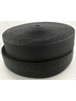 Лента липучка 100 мм, цвет черный