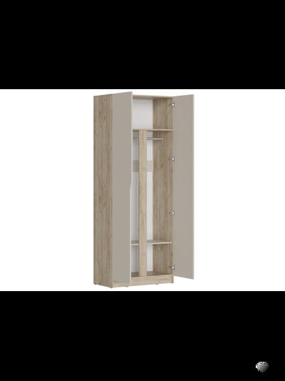 Лавена шкаф двухстворчатый ШК-002 Дуб Крафт Серый / Кашемир