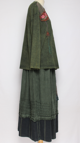 Джемпер ХЛОПОК "Кот винтаж" черный, зеленый до р.52