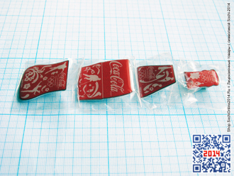 Набор значков «бутылка» Coca-Cola Sochi-2014 (4 шт в планшете)