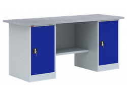 Металлический двухтумбовый верстак с двумя тумбами ВП - 5/1.6, ВП - 5