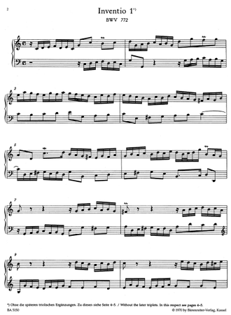 Ноты для фортепиано - Бах И.С. Двухголосные и трехголосные инвенции BWV ...
