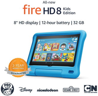 Планшет Amazon Kindle Fire HD 8 (2020) 32Gb без рекламы Kids Edition (синий)