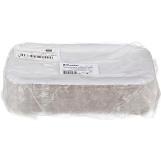 Тарелка одноразовая бумажная, белая, КОМУС 140х210мм 100 штук в упаковке (12203)