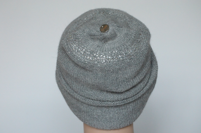 вязаная серая шапка с отворотом для женщин Визио Италия