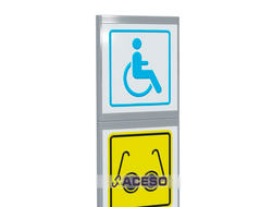 Пиктограмма тактильная, модульная, с наклонным полем, двухсекционная, М5, индивидуальная