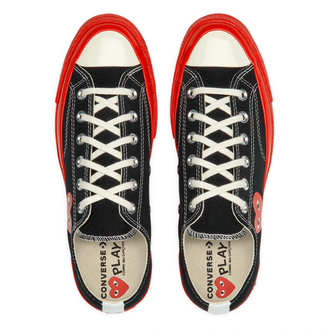 КЕДЫ CONVERSE PLAY COMME DES GARCONS НИЗКИЕ ЧЕРНЫЕ С КРАСНОЙ ПОДОШВОЙ