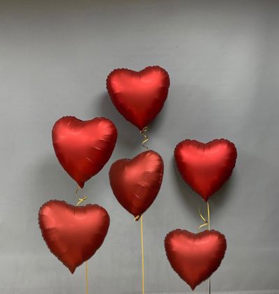 Фольгированные сердца 6 шт