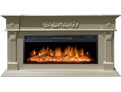 Линейный электрокамин Лидс SL с очагом Vision 42 LOG LED