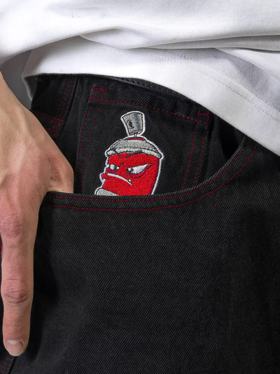 Джинсы Beekt Baggy Black Red