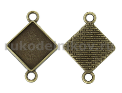 коннектор для бижутерии "Ромб малый", цвет-античная бронза, 3 шт/уп