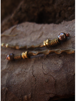 Бохо-серьги "Тропа по Редколесью"