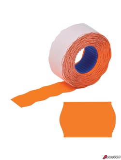 Этикет-лента 26×12 мм, волна, оранжевая, комплект 5 рулонов по 800 шт., BRAUBERG. 123578