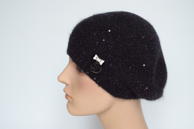 Итальянский черный берет осень - зима - весна Визио