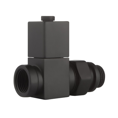 Набор дизайн-вентилей Royal Thermo CUBE, прямой (чёрный) 1/2"