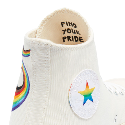 Конверсы  Chuck Taylor All Star 70 Hi Pride белые высокие принт Радуга 170821C заказать