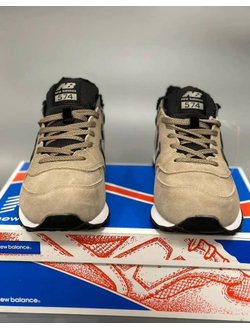 New Balance 574 Beige Black Big Size С Мехом
